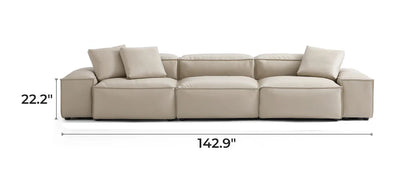 Cube Modular Beige Genuine Leather Sofa