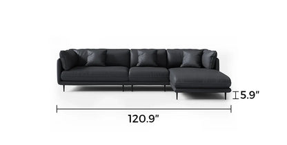 Vanilla Black Leather Sectional