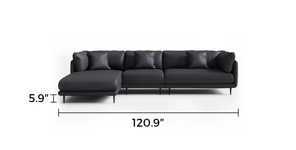 Vanilla Black Leather Sectional