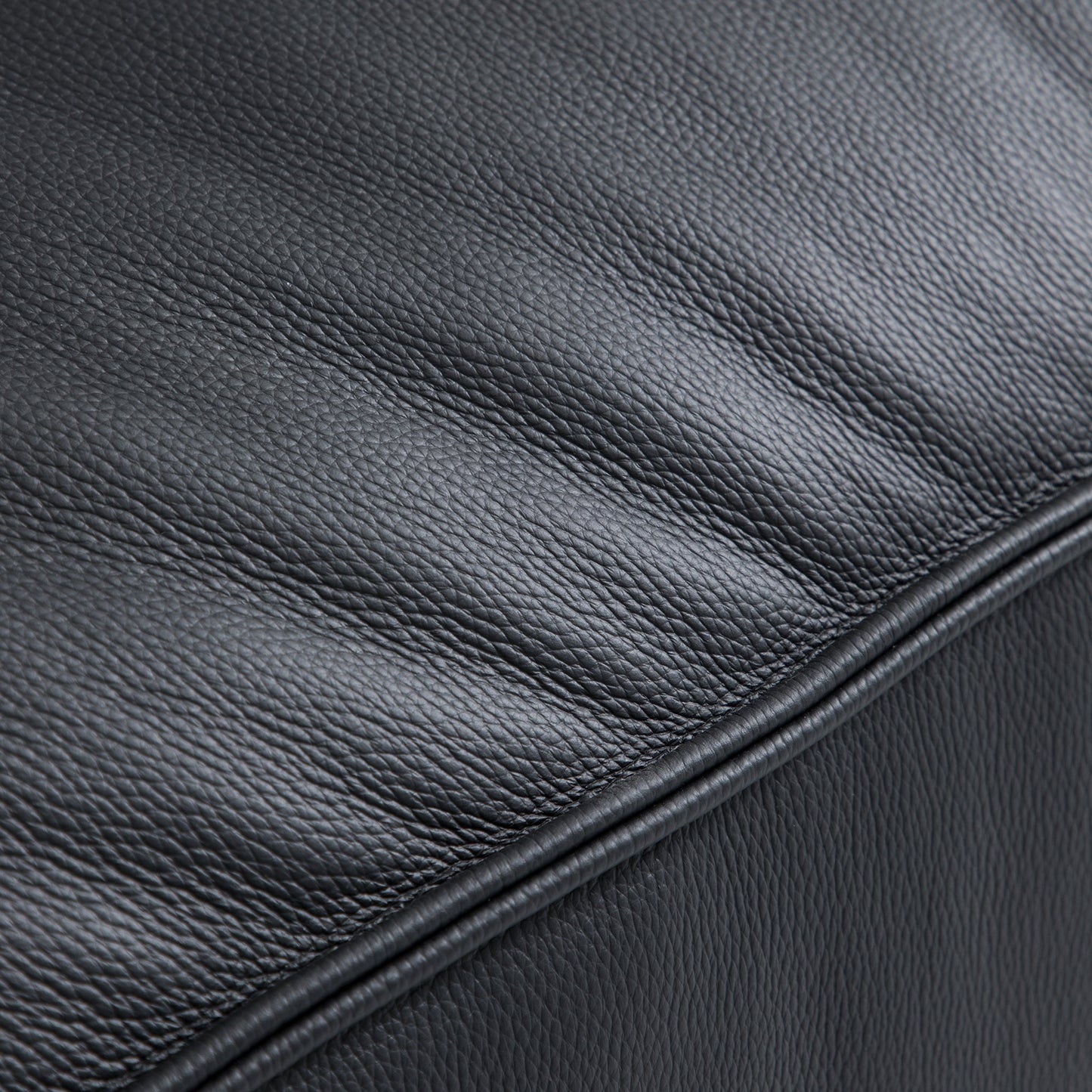 Luxury Minimalist Black Leather U Shaped Sectional Sofa-Black