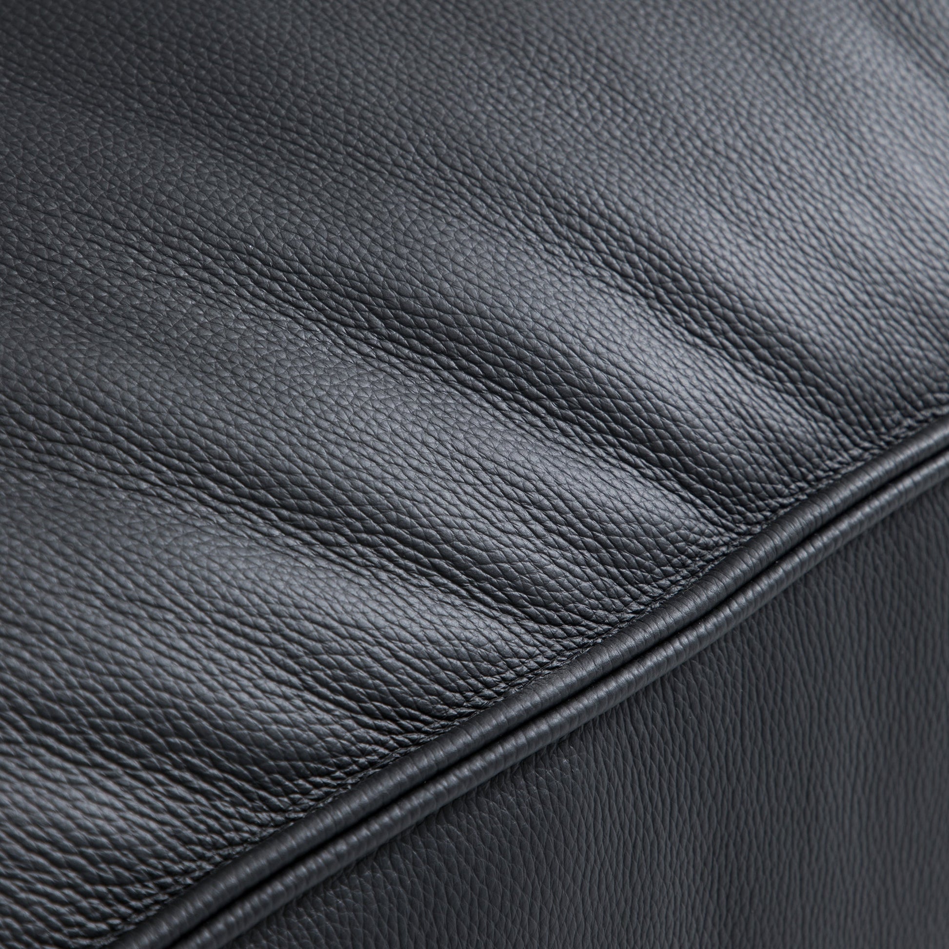 Luxury Minimalist Black Leather Sofa-Black