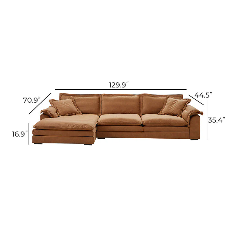 Sandwich Sectional with Chaise / Air Leather