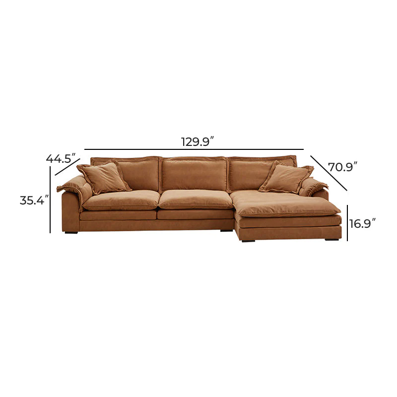 Sandwich Sectional with Chaise / Air Leather