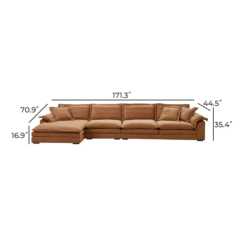 Sandwich Sectional with Chaise / Air Leather