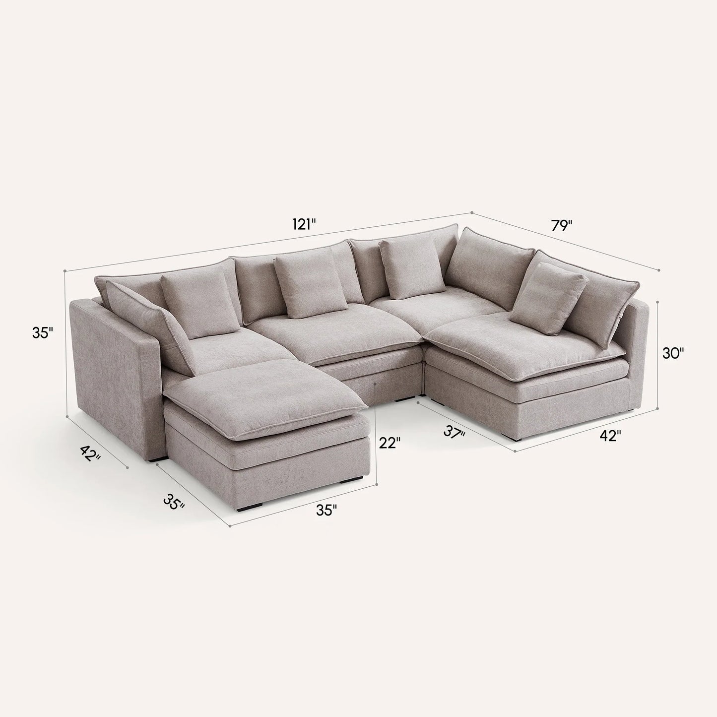 Burger Modular U-Sectional