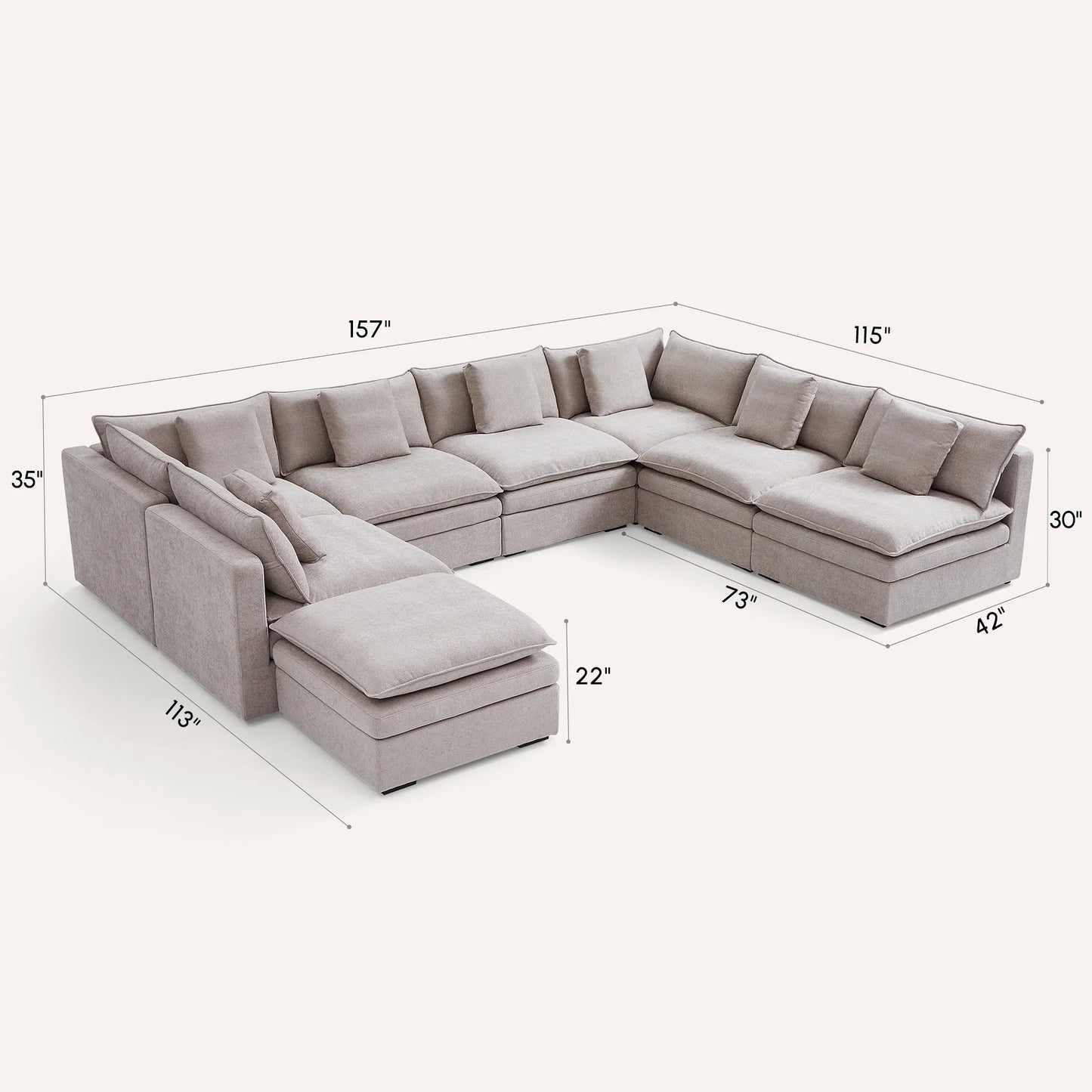 Burger Modular U-Sectional