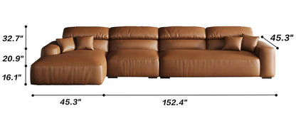 Chestnut Brown Leather Sectional