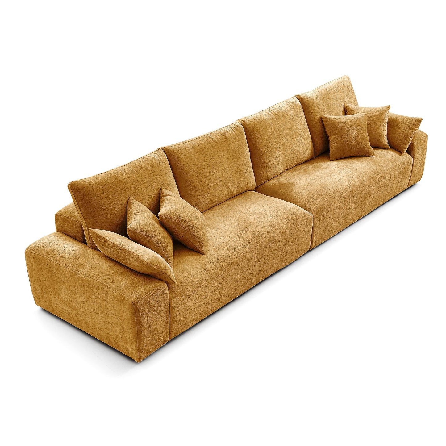 The Empress Gray Sofa-Yellow-140.1″
