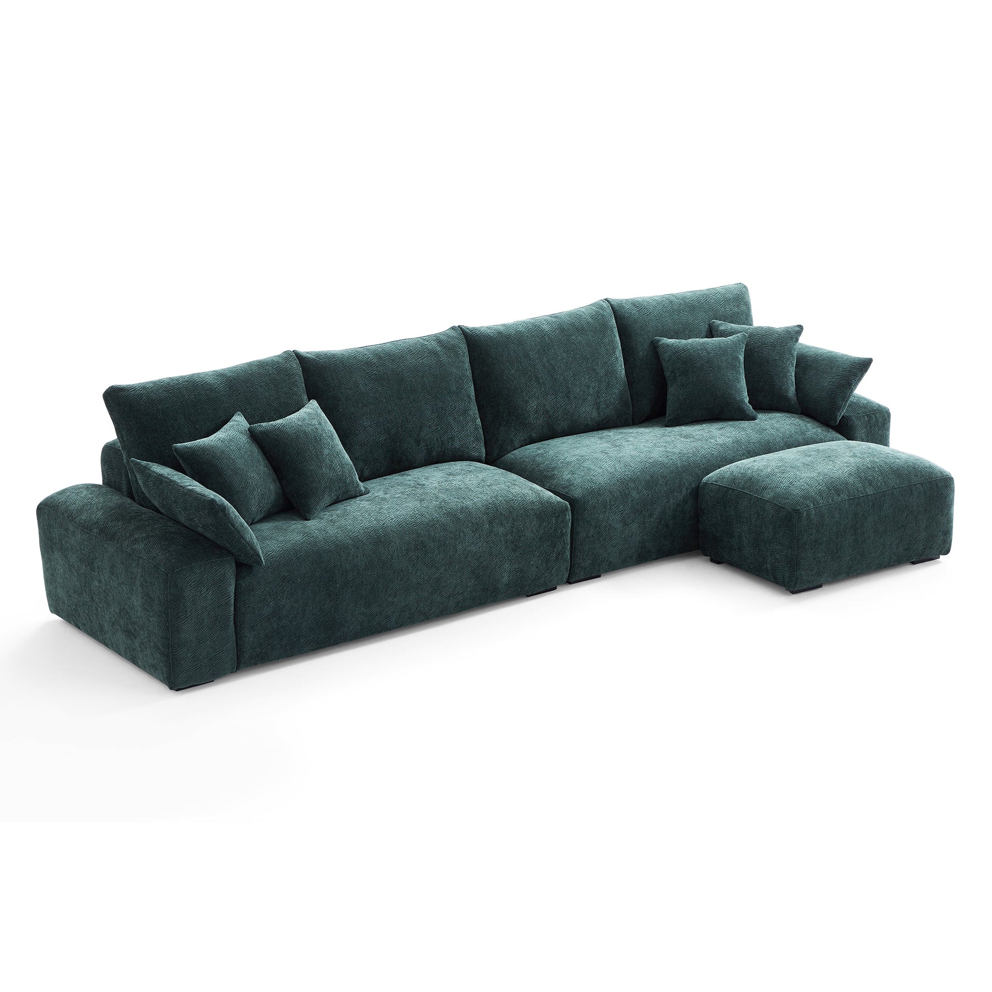 The Empress Green Sofa and Ottoman-Green-140.1″