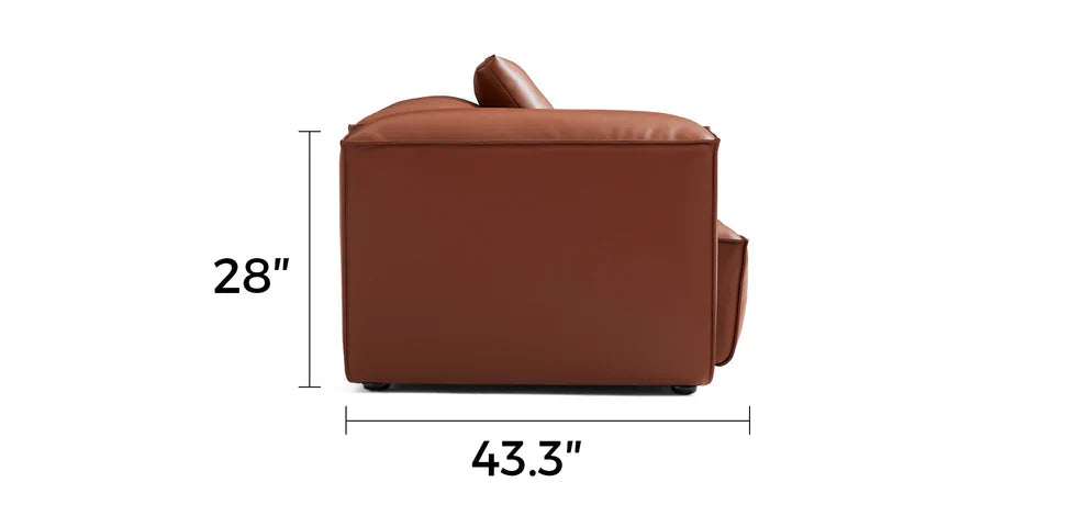 Cube Modular Brown Genuine Leather Armchair