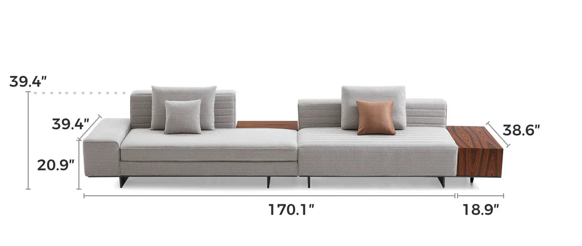 Brandy Channel Tufting Sectional with Coffee Table