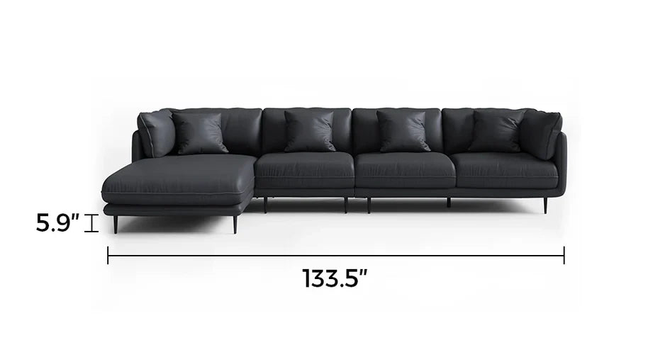 Vanilla Black Leather Sectional