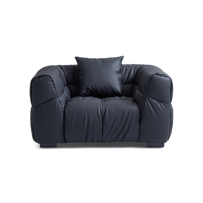 Boba Black Leathaire Sectional Set-Black