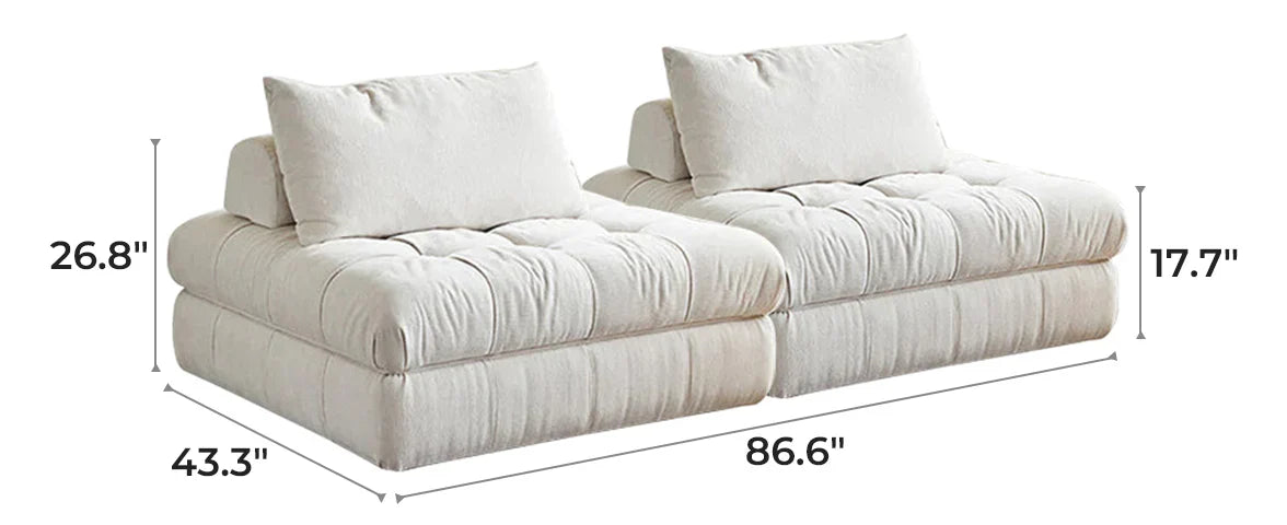 Block Modular White Sectional