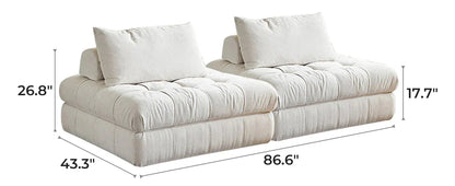 Block Modular White Sectional