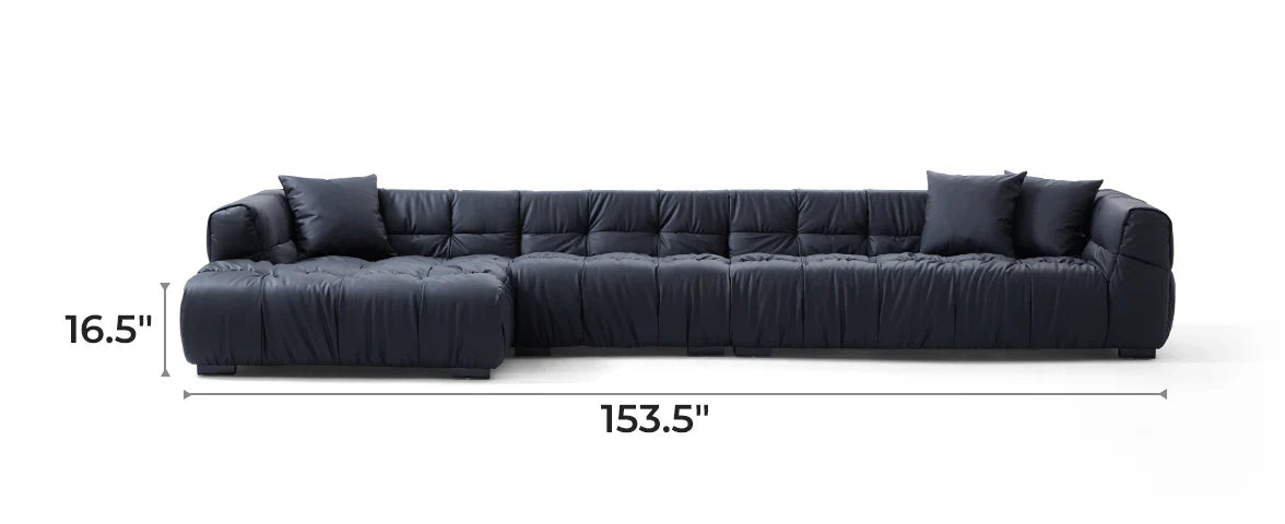 Boba Black Leathaire Sectional Set
