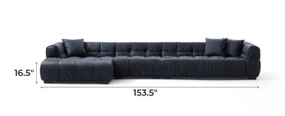 Boba Black Leathaire Sectional Set
