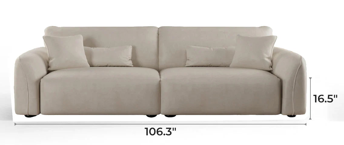 Milano Moda Minimalist Beige Sofa