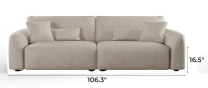 Milano Moda Minimalist Beige Sofa