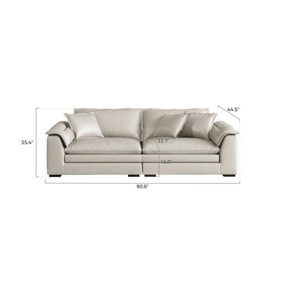 Sandwich Genuine Leather Sofa