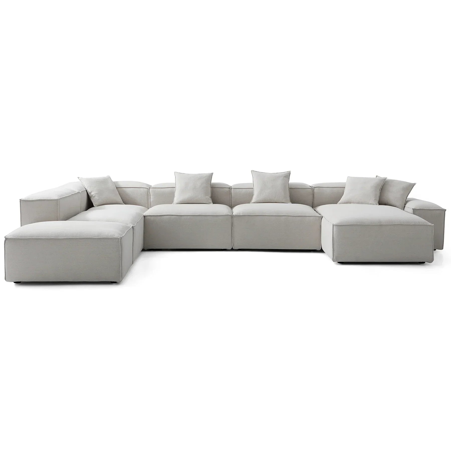 Freedom Modular Khaki Open End Sectional Sofa-Gray-177.2"-Low