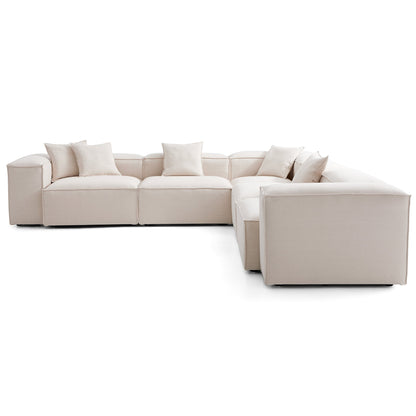 Freedom Modular Khaki Corner Sectional Sofa-Khaki-143.7"-High
