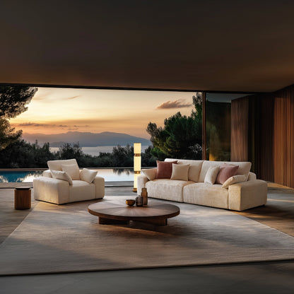 The Empress Gray Sofa Set-Beige