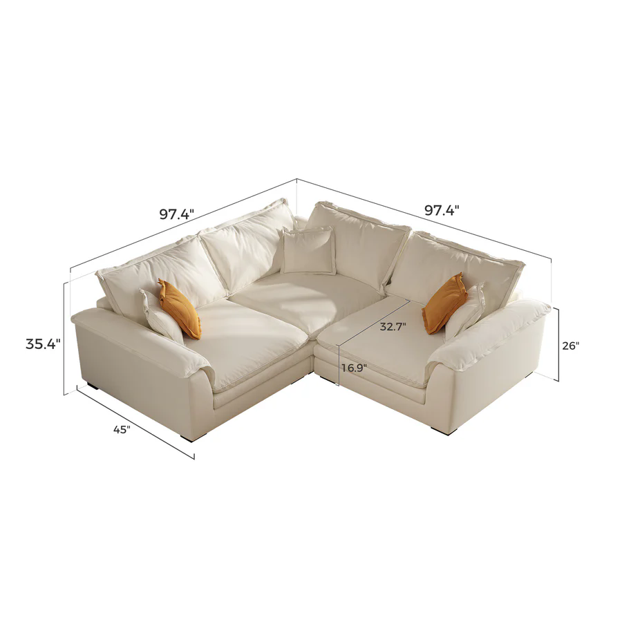 Sandwich Corner Sectional Set / Air Leather