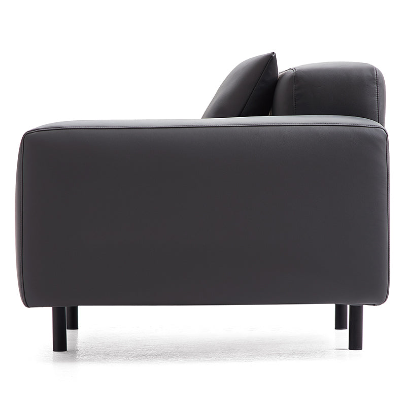 Noble Beige Leather Armchair-Dark Gray