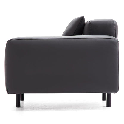 Noble Beige Leather Armchair-Dark Gray