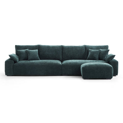 The Empress Green Sofa and Ottoman-Green-140.1″