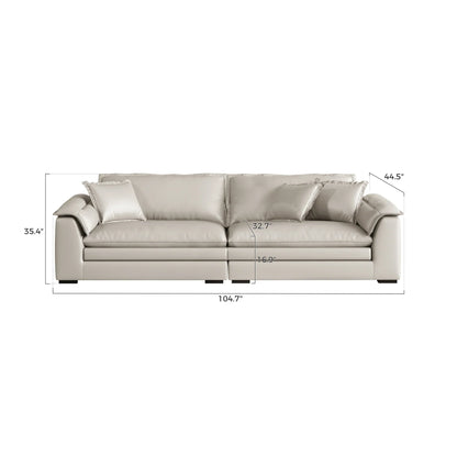 Sandwich Genuine Leather Sofa