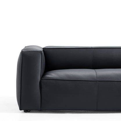 Rusty Tan Genuine Leather Tuxedo Sofa