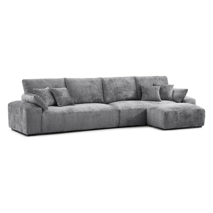 The Empress Yellow Sofa and Ottoman-Gray-140.1"
