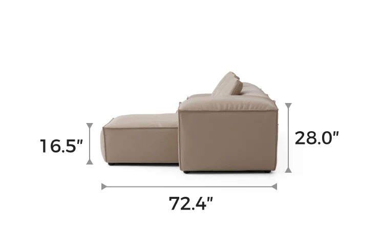 Cube Modular Khaki Genuine Leather Sectional