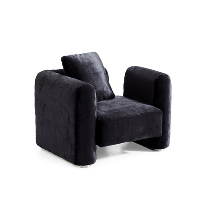 Obsidian Plush Accent Chair-Black