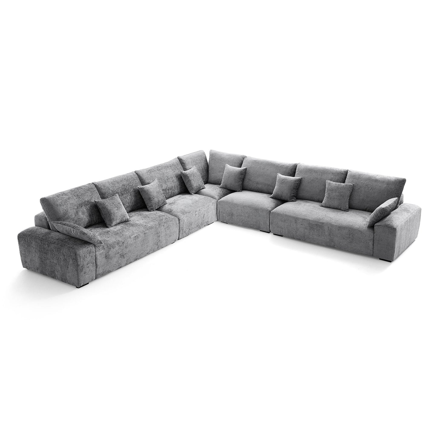 The Empress Gray Corner Sectional Sofa-Gray-144.9"