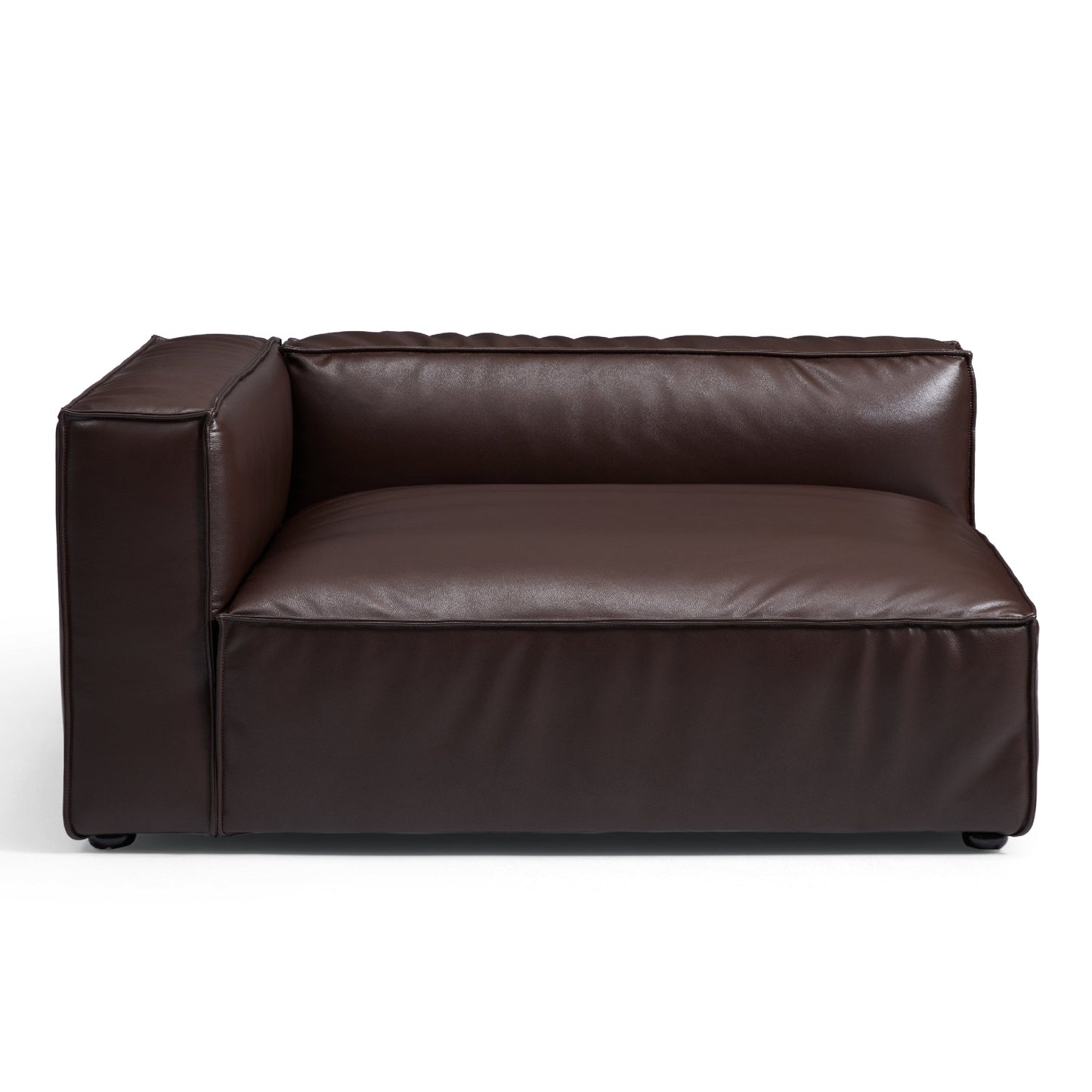 Luxury Minimalist Dark Brown Leather Daybed Sofa-Dark Brown