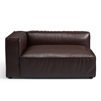 Luxury Minimalist Dark Brown Leather Daybed Sofa-Dark Brown