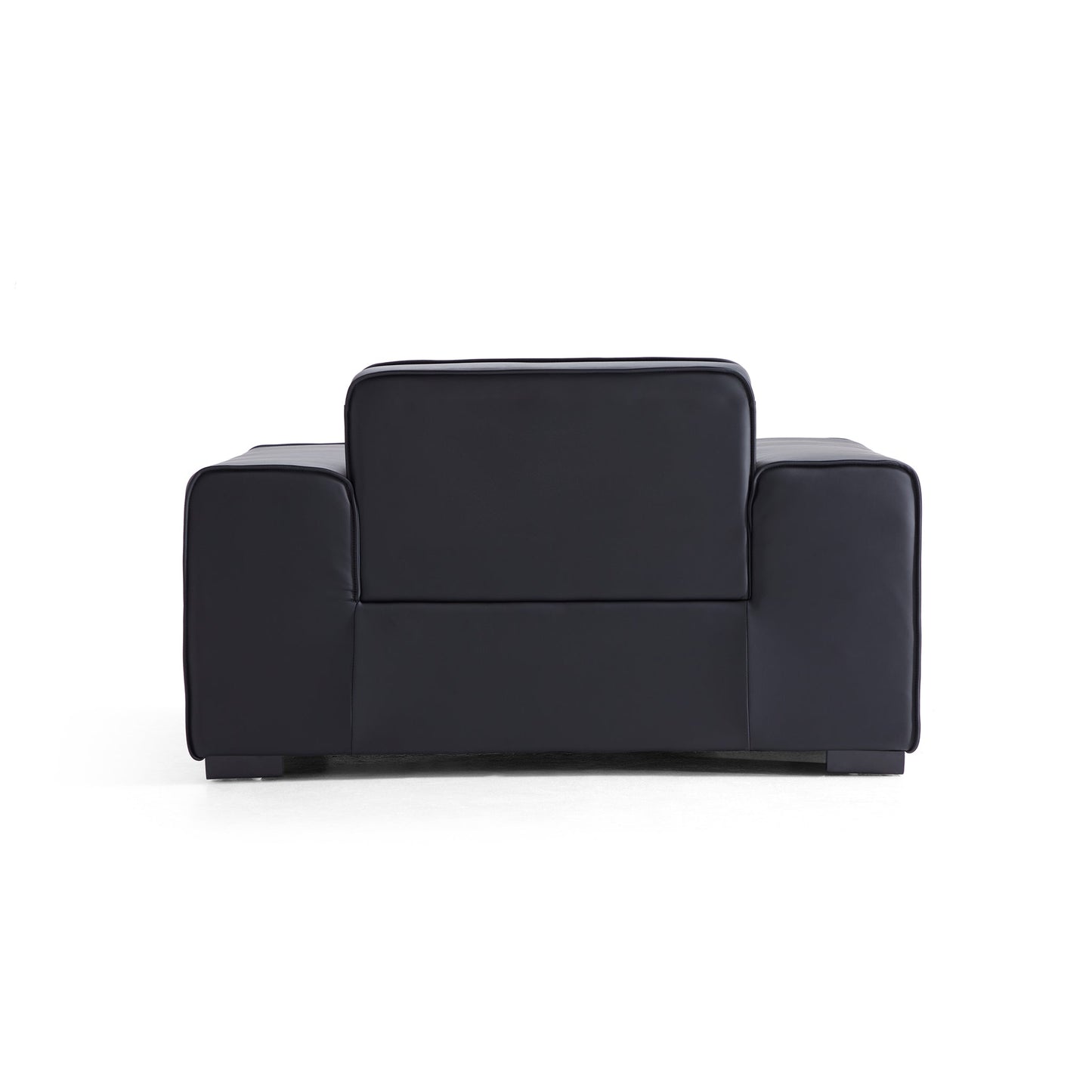 Domus Modular Beige Leather Armchair-Black
