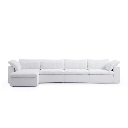 Tender Wabi Sabi Beige Sofa and Regular Ottoman-White