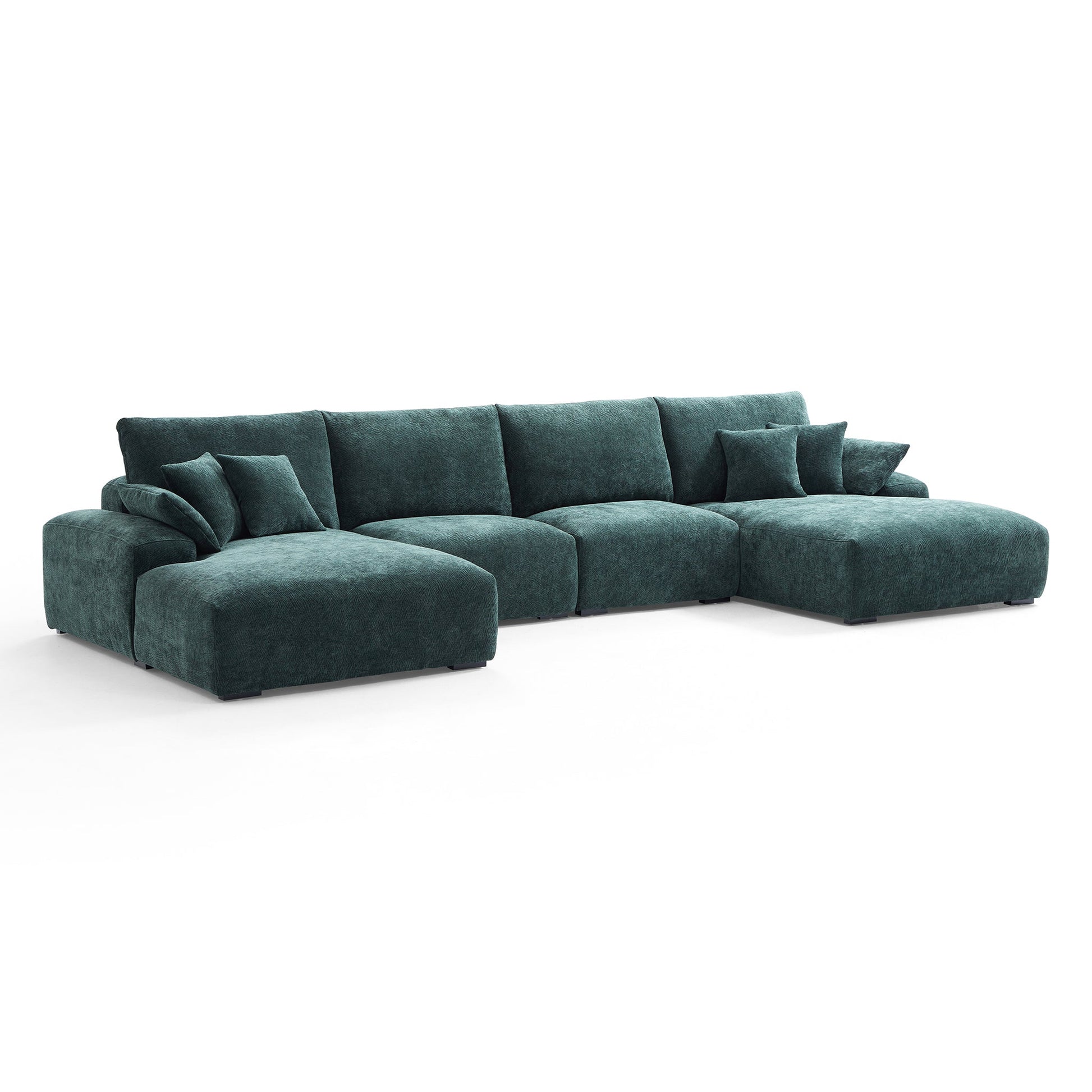 The Empress Green U Shaped Sectional-Green-161.4"