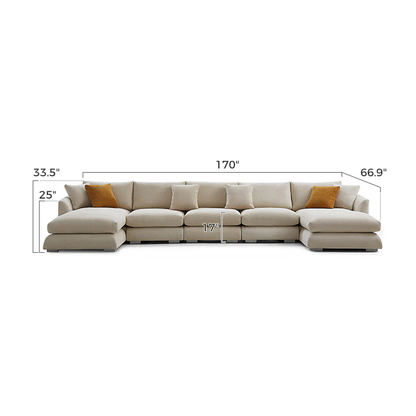 Feathers U-Sectional / Beige