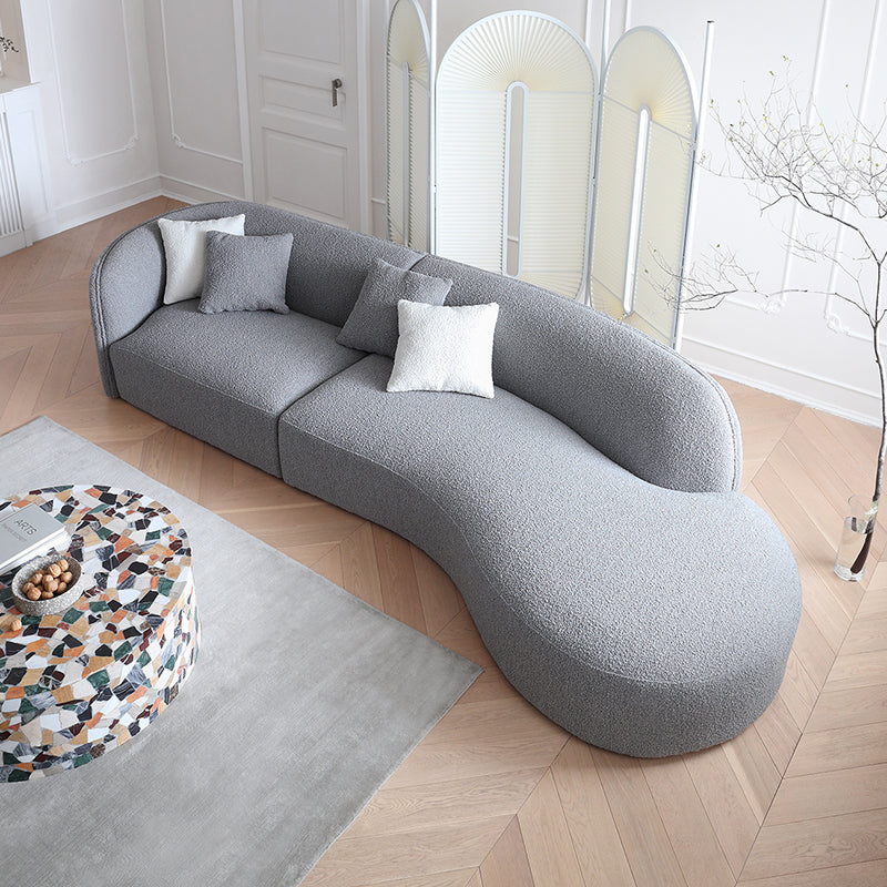 Wabi Sabi White Crescent Bay Sofa-Gray