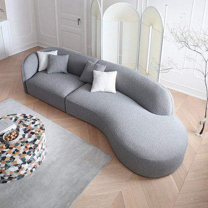 Wabi Sabi White Crescent Bay Sofa-Gray