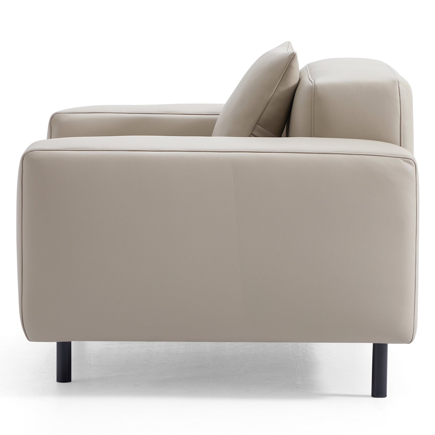 Noble Beige Leather Armchair-Beige