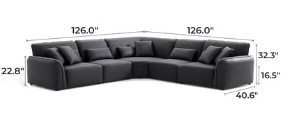 Milano Moda Minimalist Black Corner Sofa