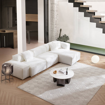 Freedom Modular White Sectional Sofa-White