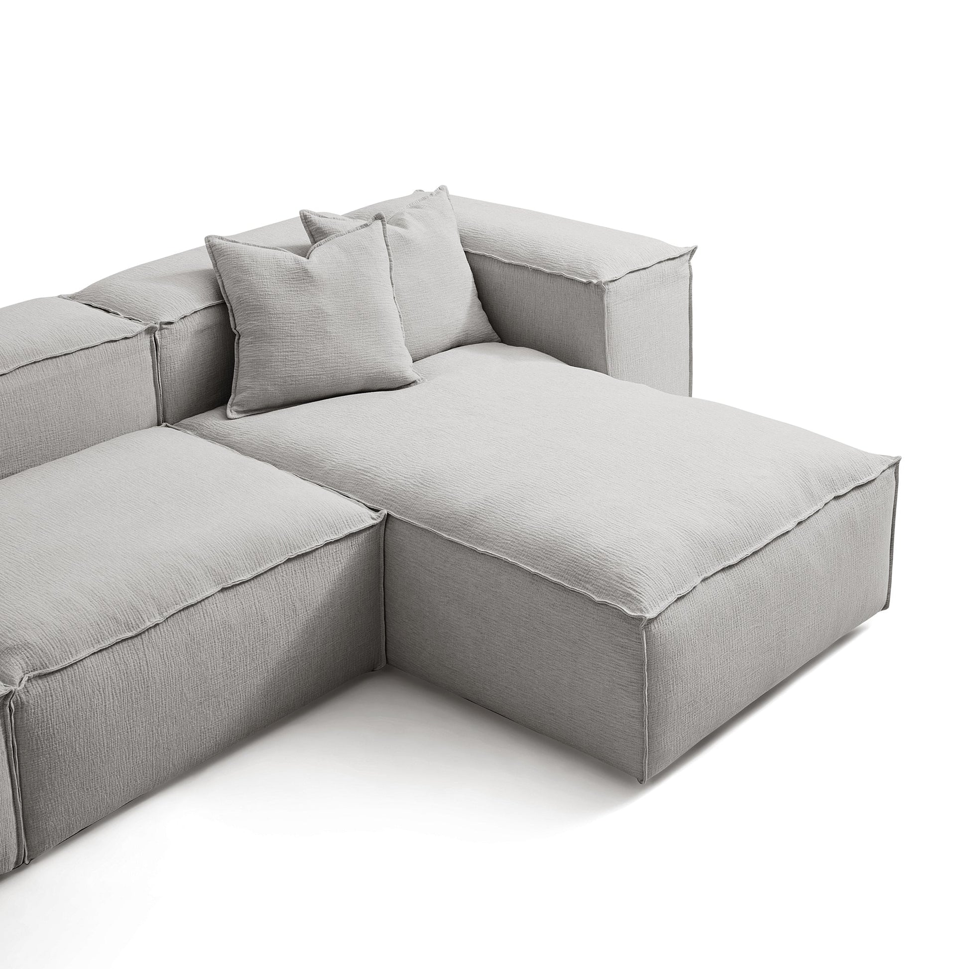 Freedom Modular Gray L Shaped Sectional and Ottoman-Gray