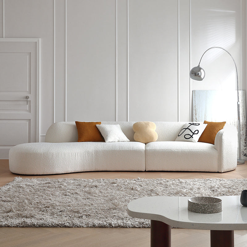 Wabi Sabi White Crescent Bay Sofa-White
